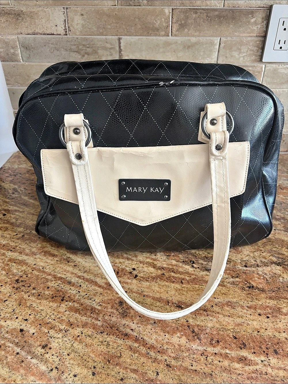Mary Kay Quilted Tote in Black & White